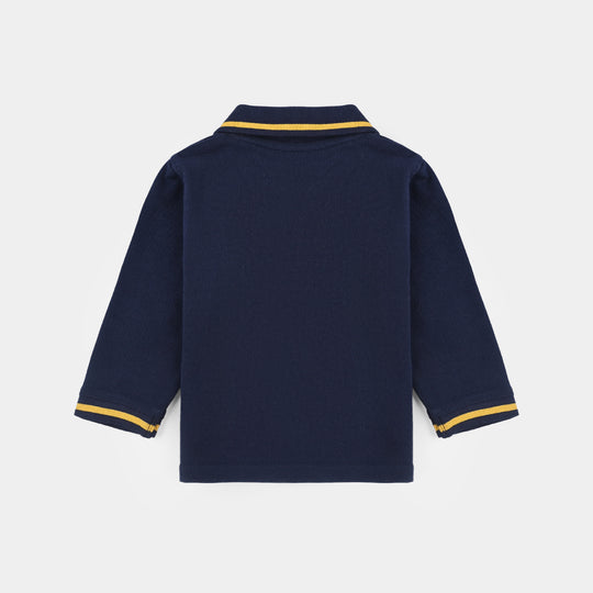 Infant Boys Jumbo Pique Polo F/S Dino-NAVY