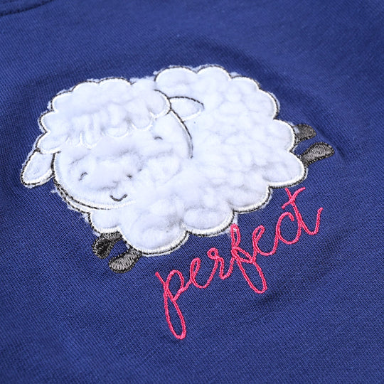 Infant Girls Cotton Jersey T-Shirt Perfect-Navy Blue