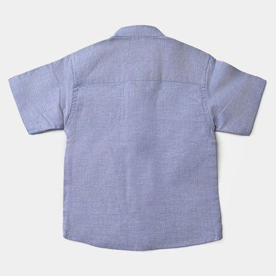 Boys Oxford Casual Shirt (Wild One)-L/BLUE
