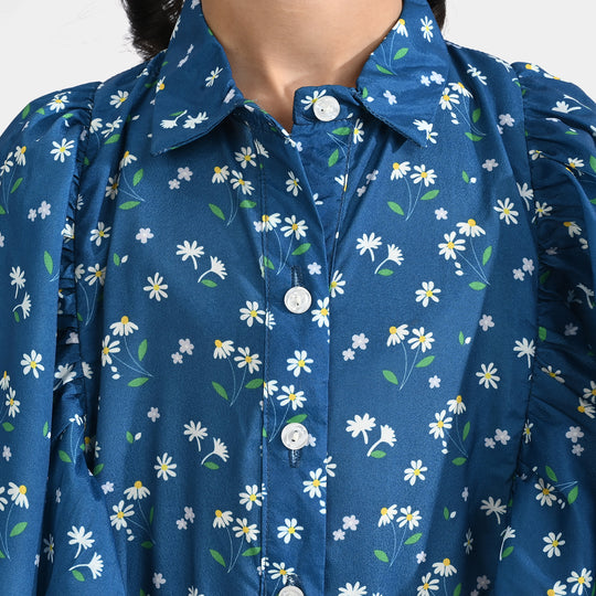 Girls Poly Mesh Jump Suit Blue Bell-Multi