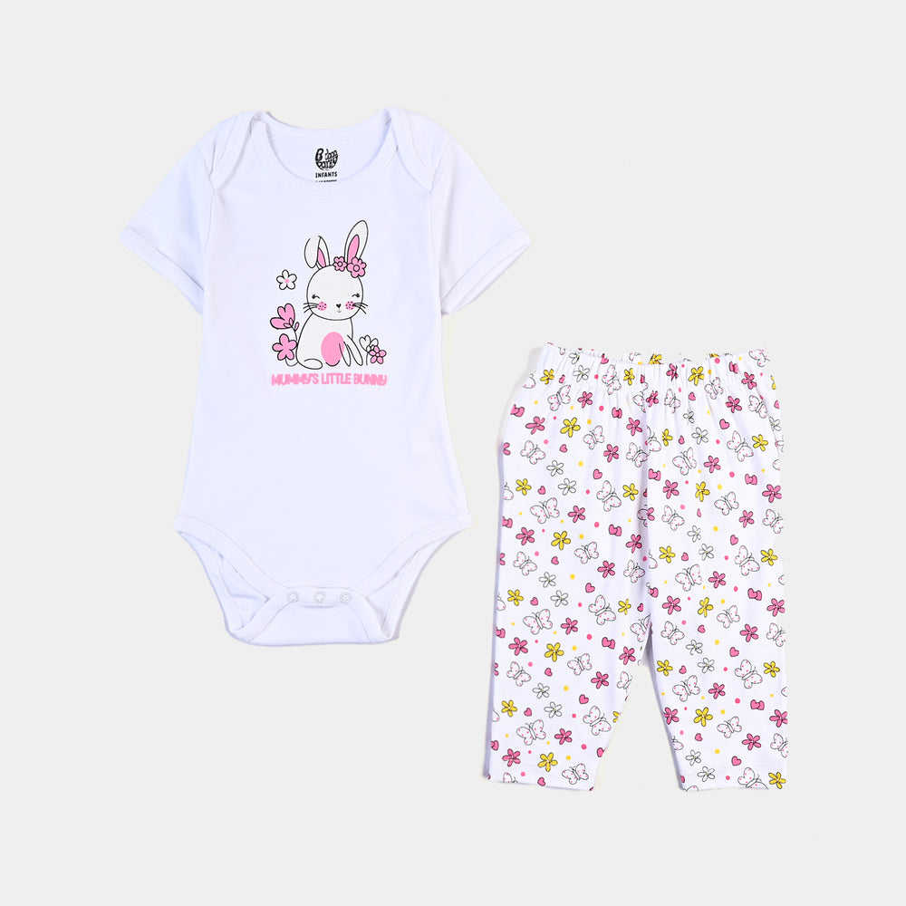 Infant Girls Cotton Interlock 5 Piece Set-S.White
