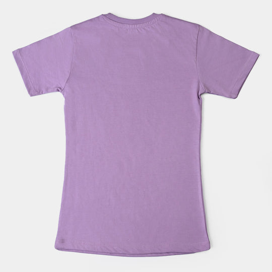 Girls Poly Cotton Jersey Night Suit I Woke Up Like this-Tulip