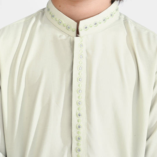 Boys Poly Viscose Kurta Pajama (Lurex Dots)-P.Green