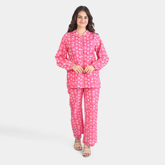 Teen Girls Cotton Co-Set-Pink