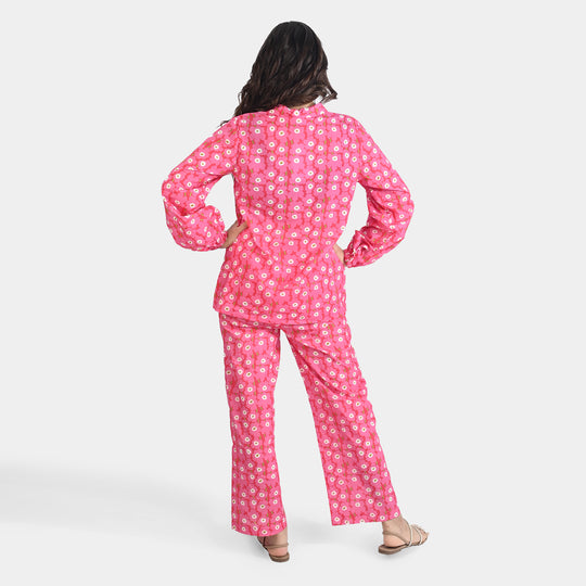 Teen Girls Cotton Co-Set-Pink