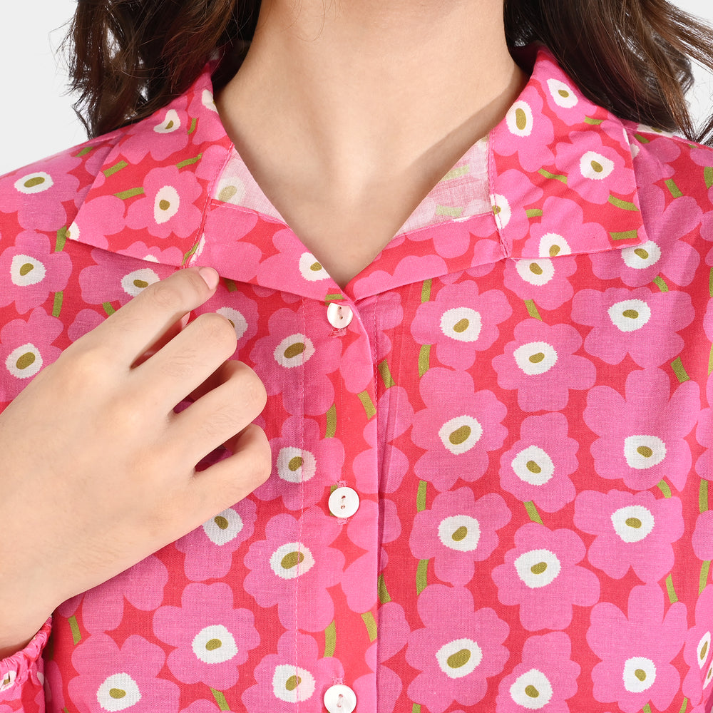 Teen Girls Cotton Co-Set-Pink