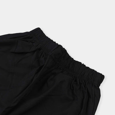 Girls Cotton Embroidered Pant-BLACK