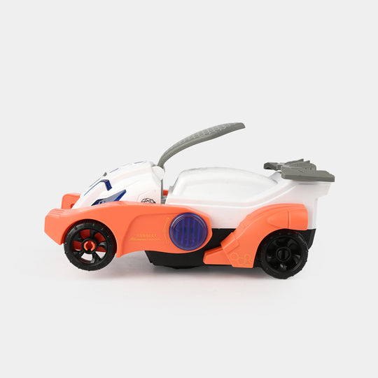 Transforming Rabbit Robot Car with Light & Sound Toy for Kids