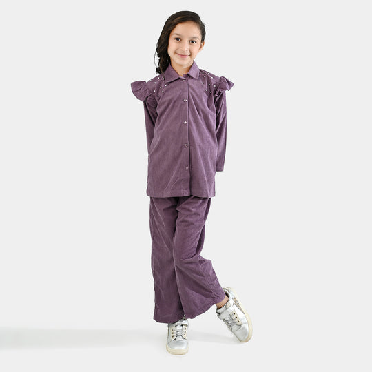 Girls Corduroy Co-Ord Set-LAVENDER