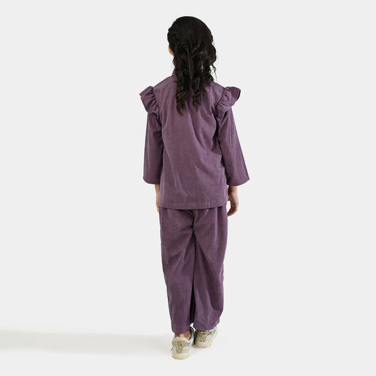 Girls Corduroy Co-Ord Set-LAVENDER