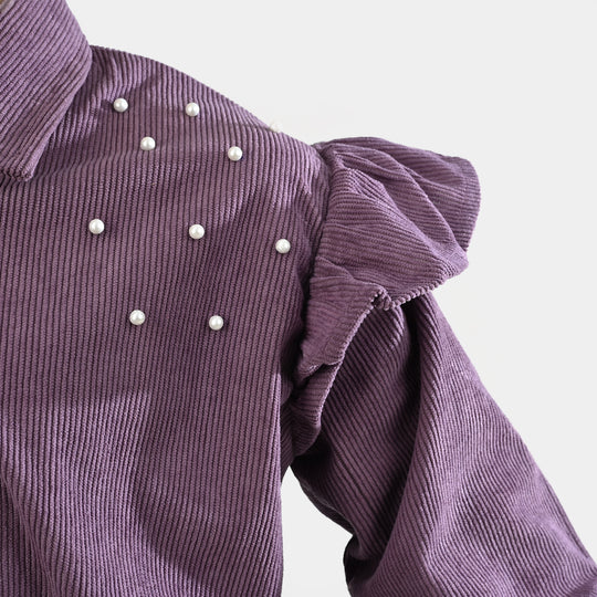 Girls Corduroy Co-Ord Set-LAVENDER