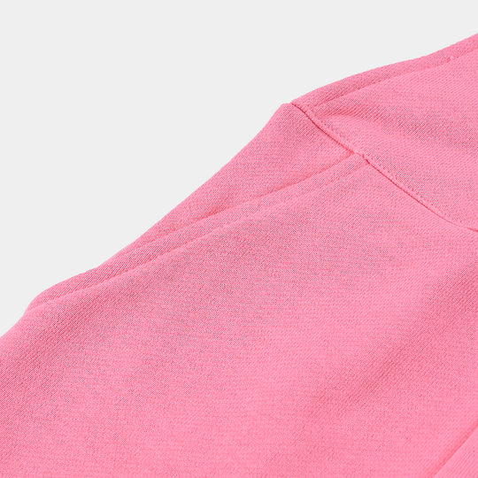 Girls Cotton Terry Dangri-Pink