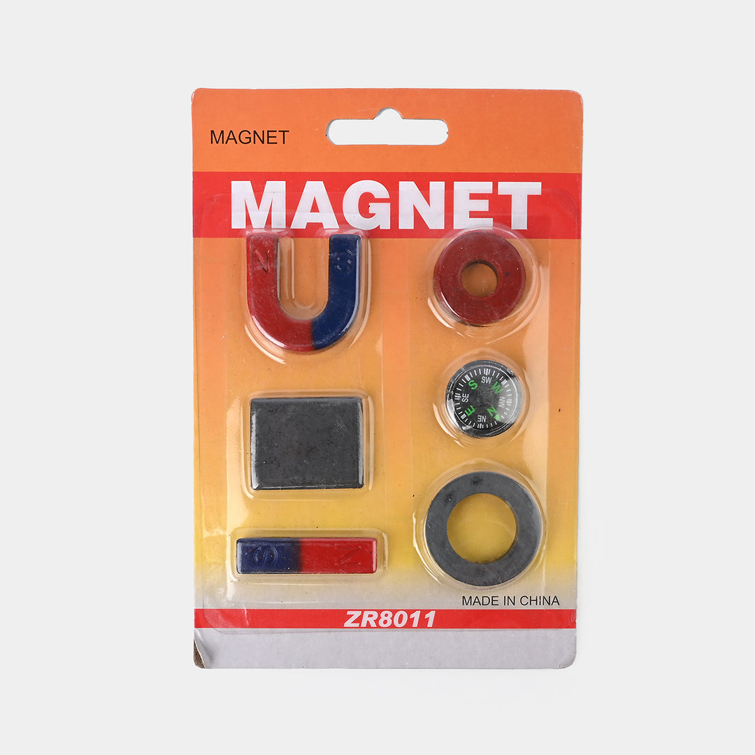 Magnet Playing Set With Small Compass - 6 Pcs