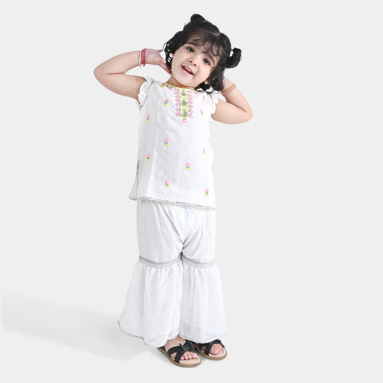 Infant Girls Chiffon 2PC Suit  Noor-e-Dil-W/Silver