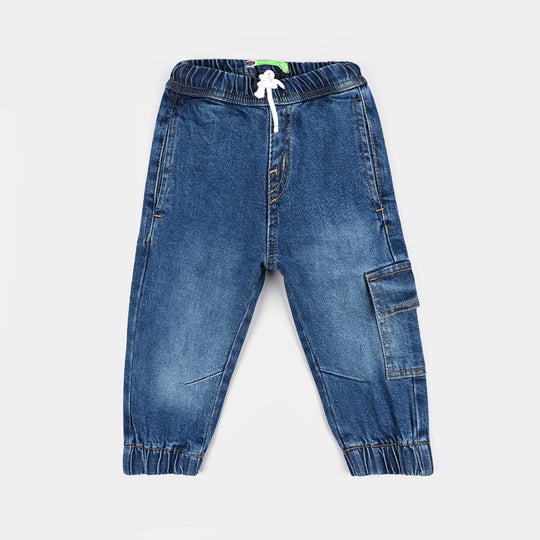 Infant Boys Denim Stretch Pant-Mid Blue