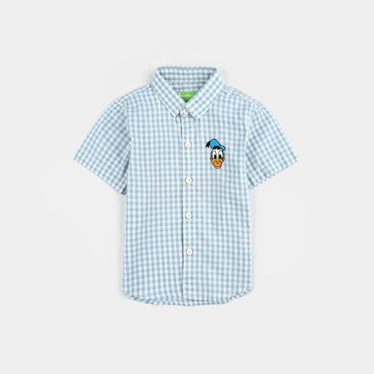 Infant Boys Yarn Dyed Shirt H/S (Donald) - Blue Check