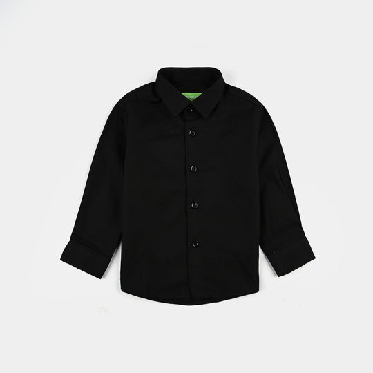 Infant Boys Cotton Poplin Formal Shirt-BLACK