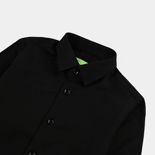 Infant Boys Cotton Poplin Formal Shirt-BLACK