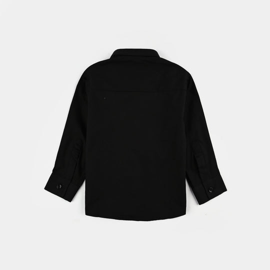 Infant Boys Cotton Poplin Formal Shirt-BLACK