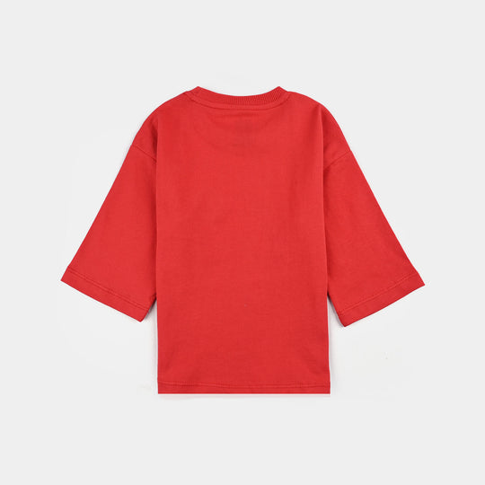 Infant Girls Cotton Jersey T-Shirt F/S Great-Chines.Red