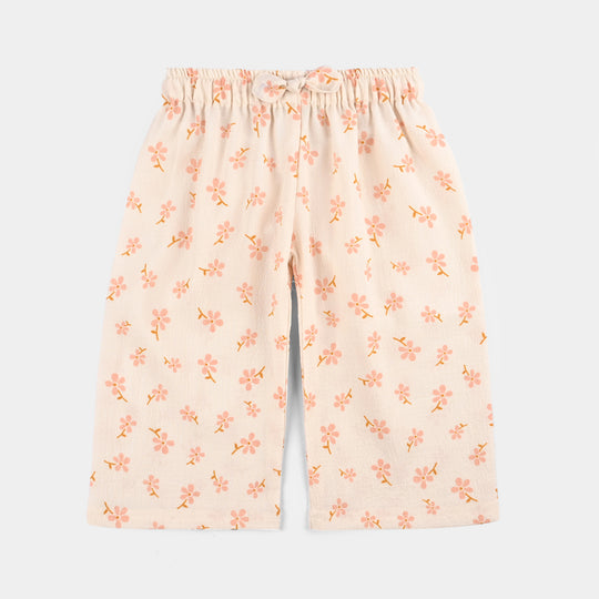 Infant Girls Chiffon 2 Pc Suit-Textured Flora-OFF-White