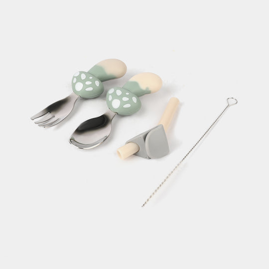 Silicone Mushroom Bowl & Cutlery Set