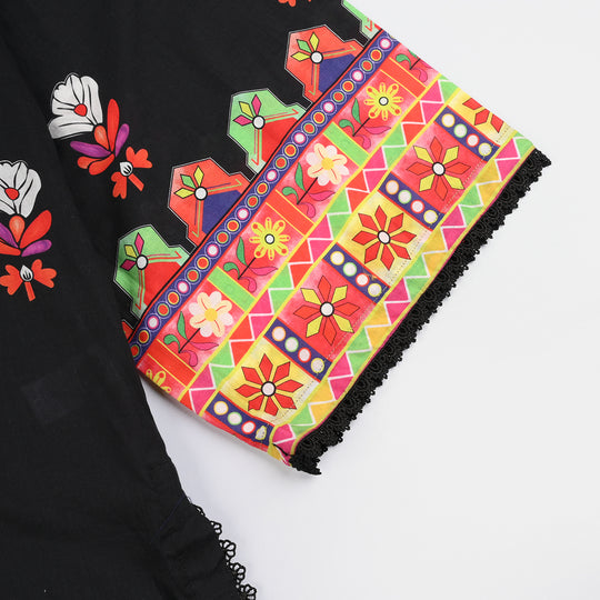 Teens Girls Cotton 2Pcs Gulistan-BLACK