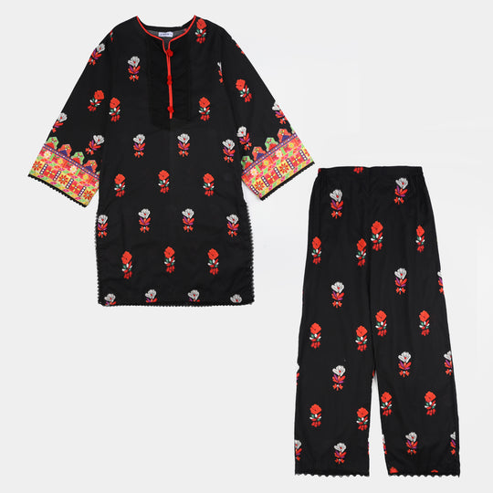 Teens Girls Cotton 2Pcs Gulistan-BLACK