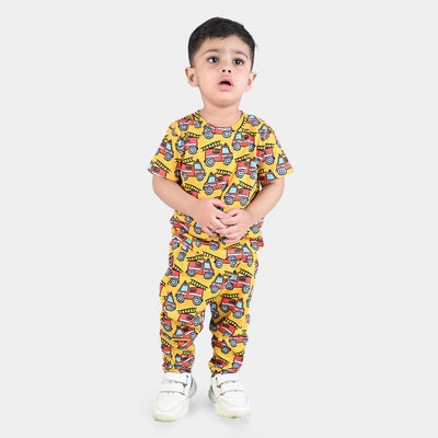 Infant Boys Cotton Jersey Knitted Suit Truck-L. Chrome