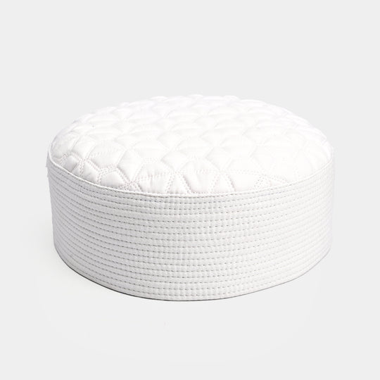Islamic Boys Poly Viscose Prayer Cap-White