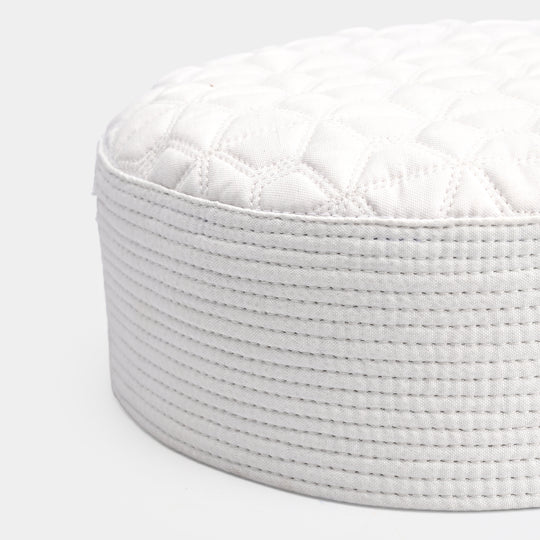 Islamic Boys Poly Viscose Prayer Cap-White