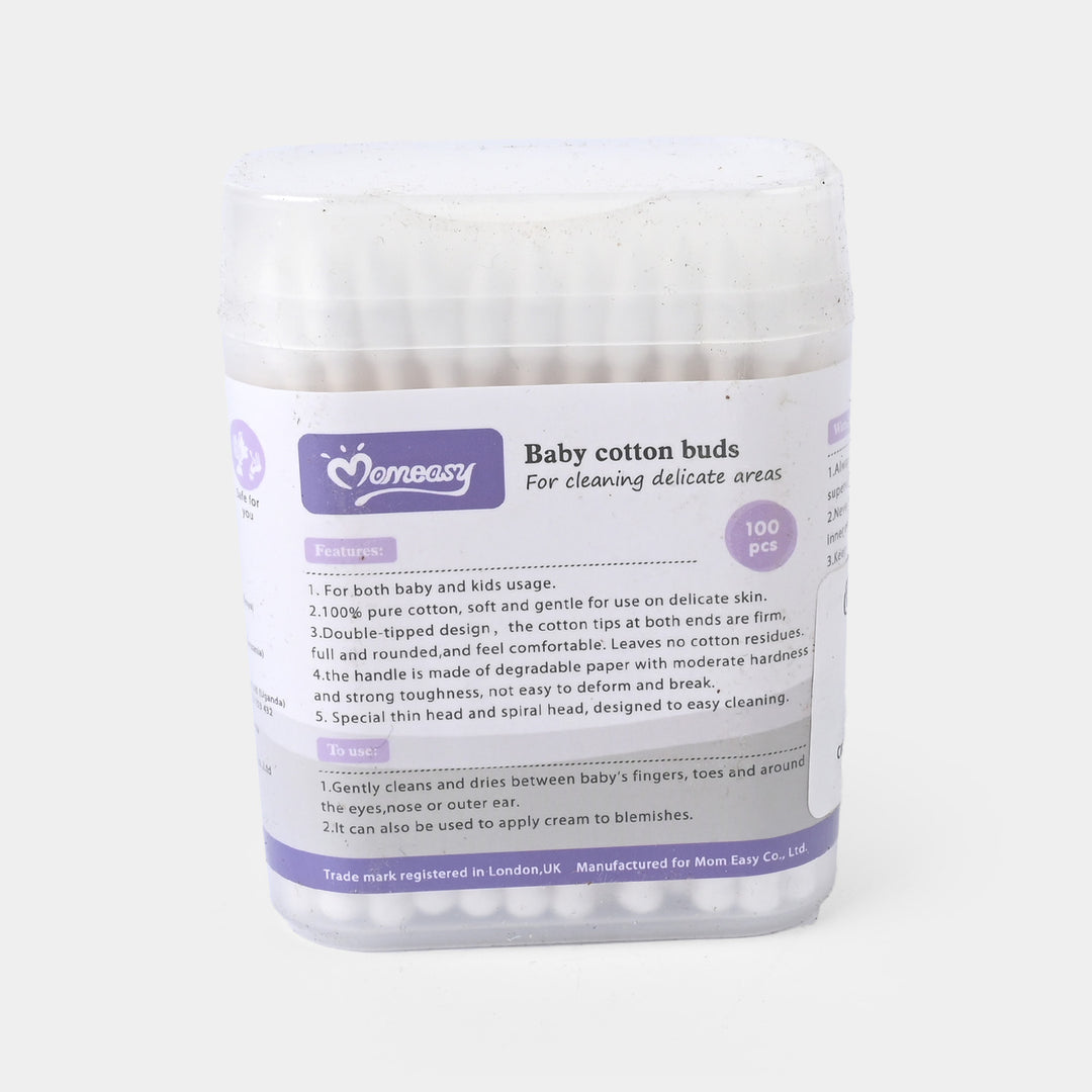 Cotton Buds 100Pcs– Safe & Gentle For Babies & Kids