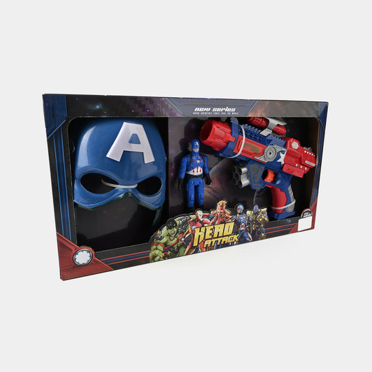 Blaster Target Toy with Hero Character & Mask