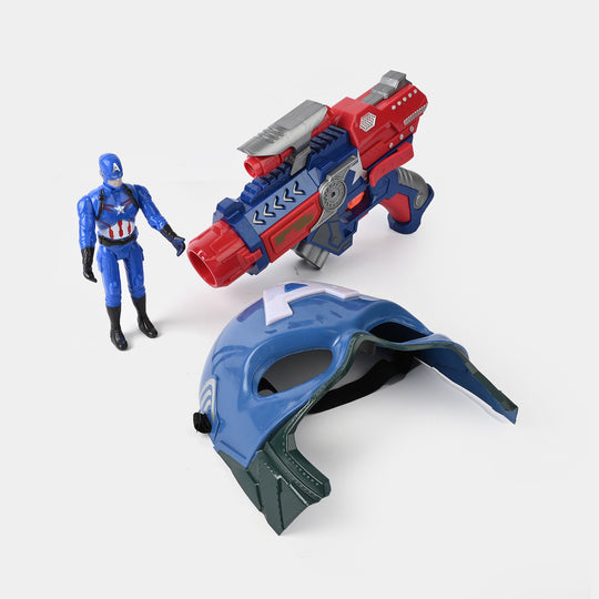 Blaster Target Toy with Hero Character & Mask