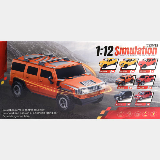 1:12 Scale Red Hummer Remote Control Car For Kids