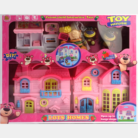 Lots Homes | Strawberry-Themed DIY Toy House Set