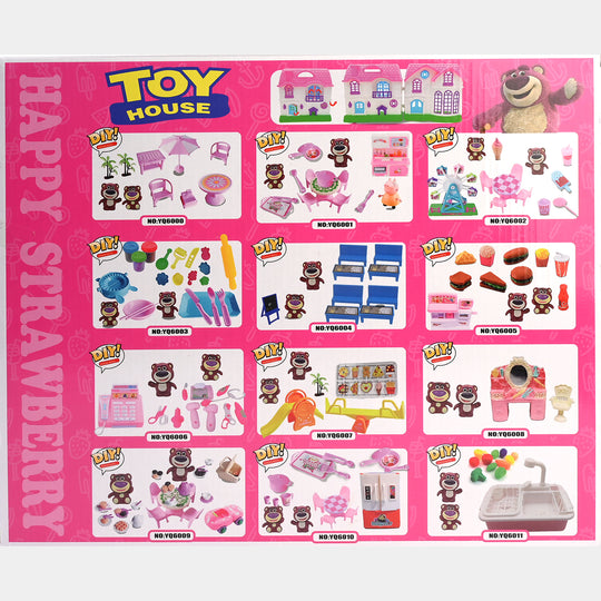 Lots Homes | Strawberry-Themed DIY Toy House Set