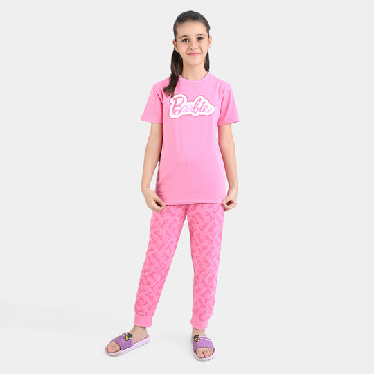Girls Jersey/Terry 2 Piece Suit - Pink