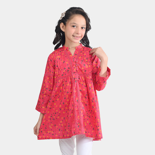 Girls Cotton Poplin Casual Frock Day Lilly-Pink