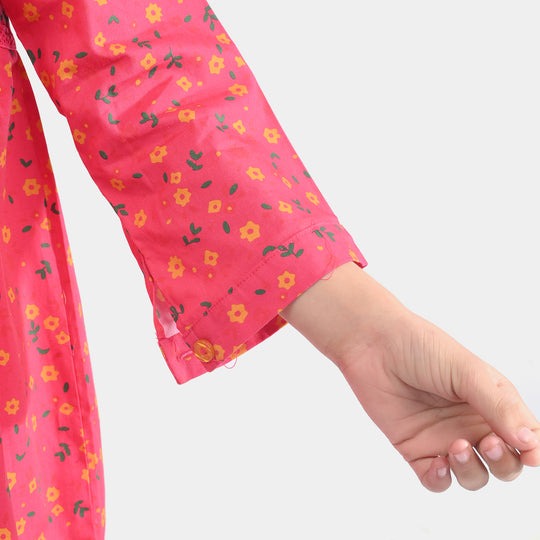 Girls Cotton Poplin Casual Frock Day Lilly-Pink