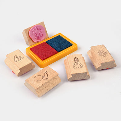 Kids Wood Stamp Set For Kids