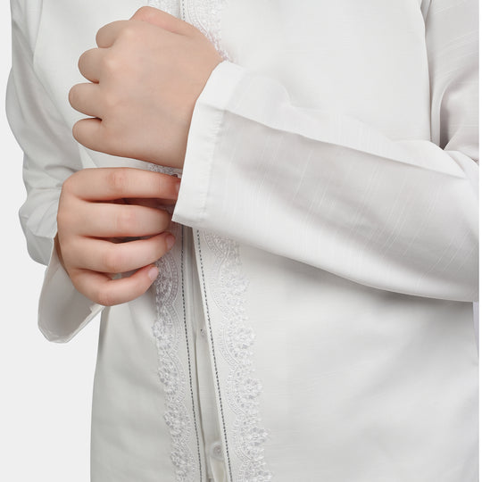 Boys Poly Viscose 3 Piece Suit-White
