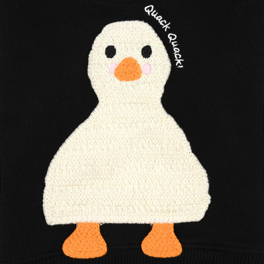 Infant Girls Cotton Terry Sweatshirt Duck-BLACK