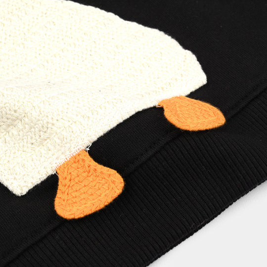 Infant Girls Cotton Terry Sweatshirt Duck-BLACK