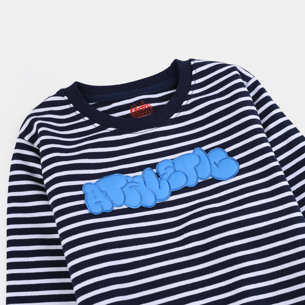 Boys Jersey/Terry Sweatshirt Athletic-NAVY