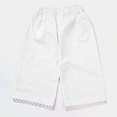 Infant Girls Cotton Eastern Trouser | White