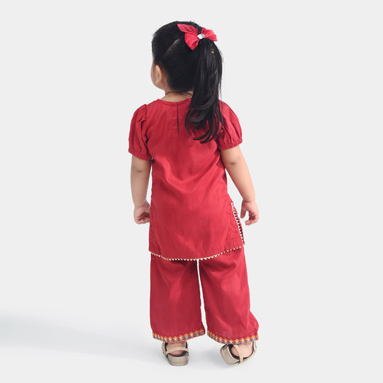 Infant Girls Chiffon 2Pcs Maha Rani-Red
