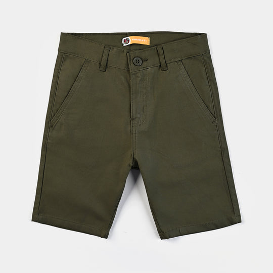 Boys Cotton Basic Short-Olive