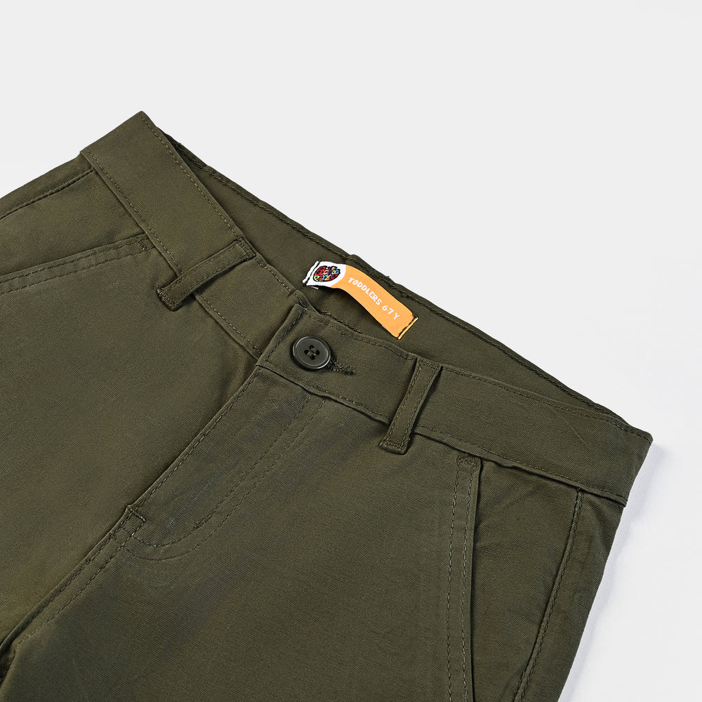 Boys Cotton Basic Short-Olive