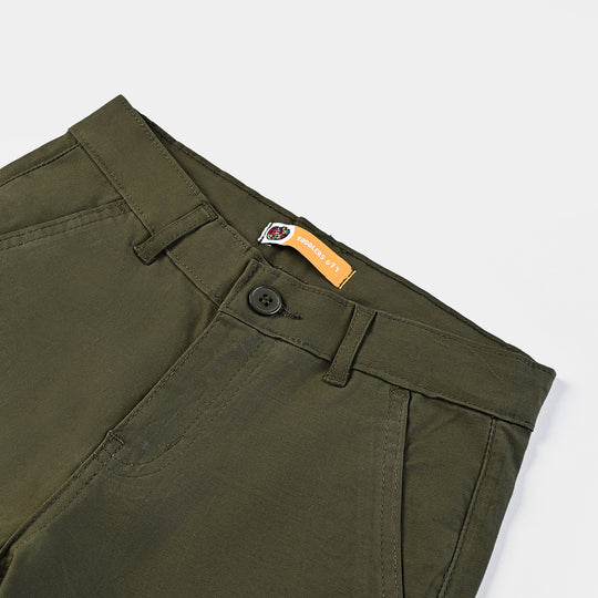 Boys Cotton Basic Short-Olive